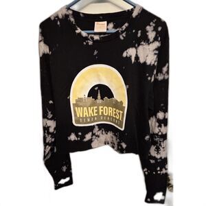 Wake Forest Demon Deacons Tie Dye Cropped Long Sleeve Tee Size Medium